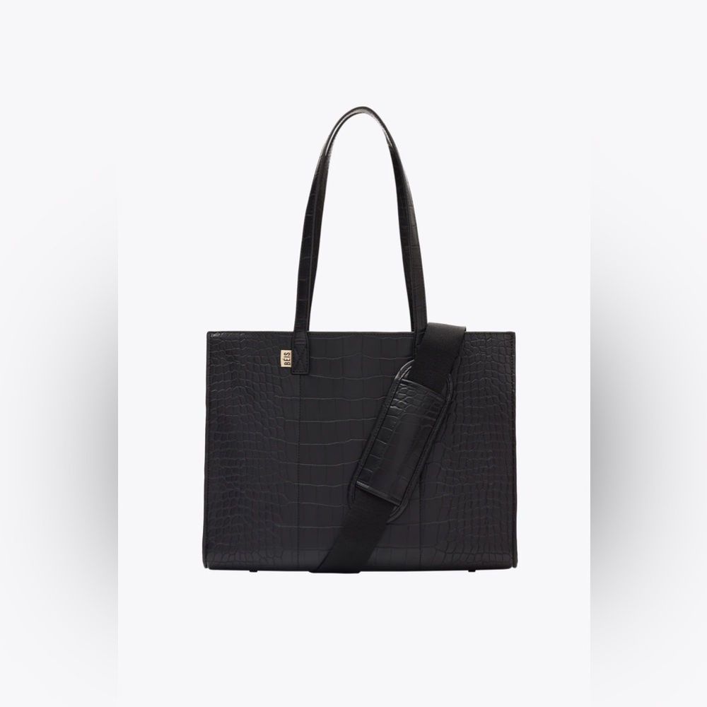 Beis Work Tote Black Croc